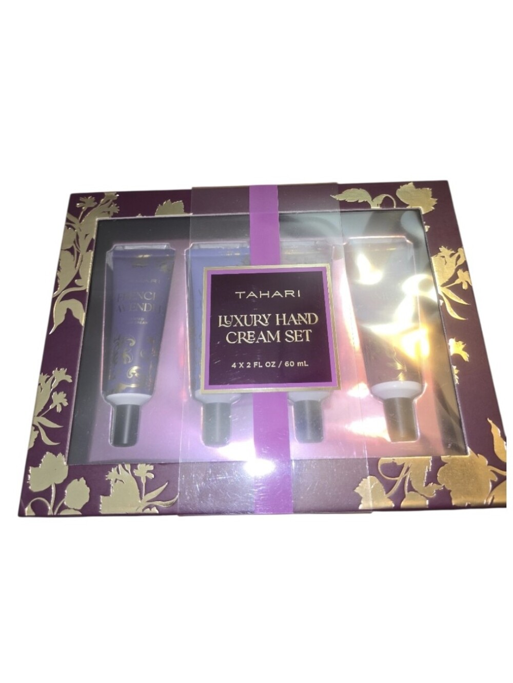 Tahari Purple & Gold Luxury Hand Cream Gift Set